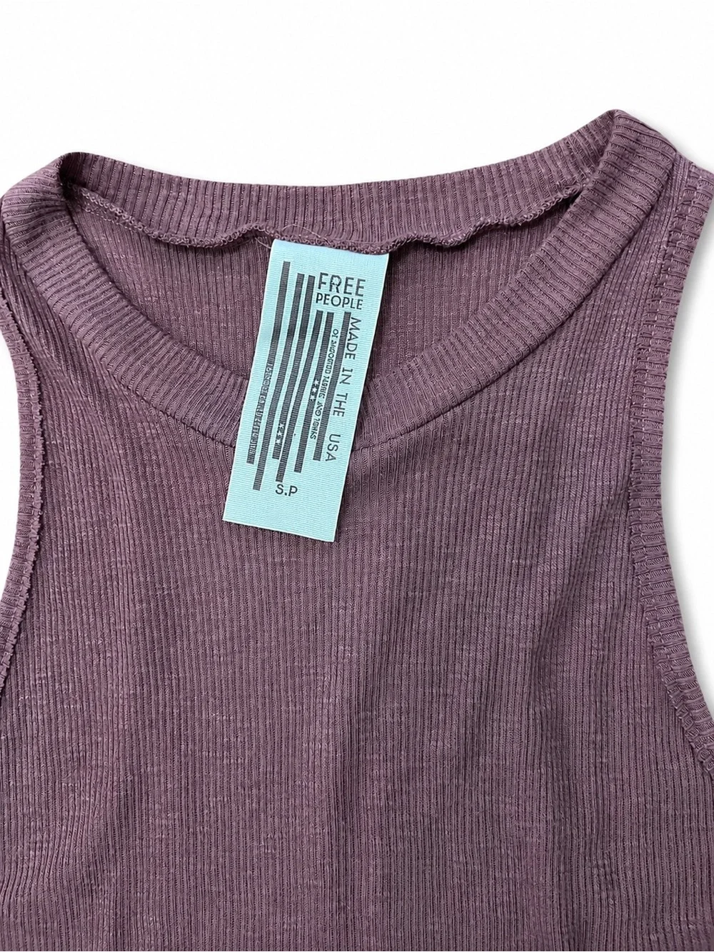 Free People Ribbed Swing Tank Top Dusty Mauve Racerback Size Small